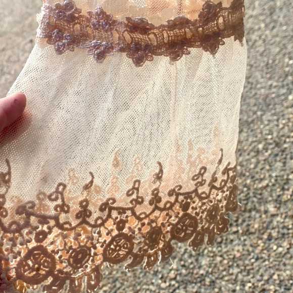 Passion Concept Lace Duster Cardigan – High Collar, Embroidered Sheer-Size M - Picture 6 of 11